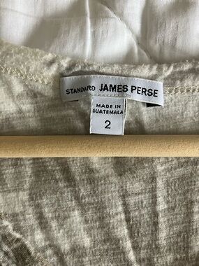 James Perse Neutral Crew Tee in Oatmeal/Cream Army